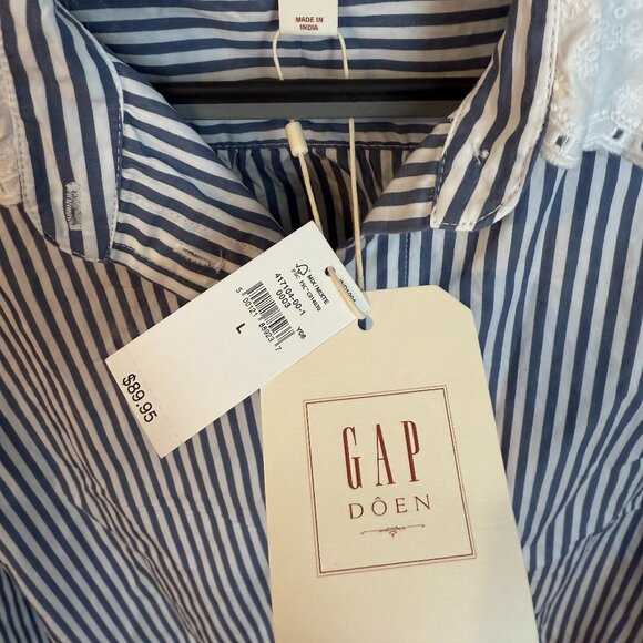 NWT Gap DÔEN Organic Cotton Striped Big Shirt - Picture 4 of 4